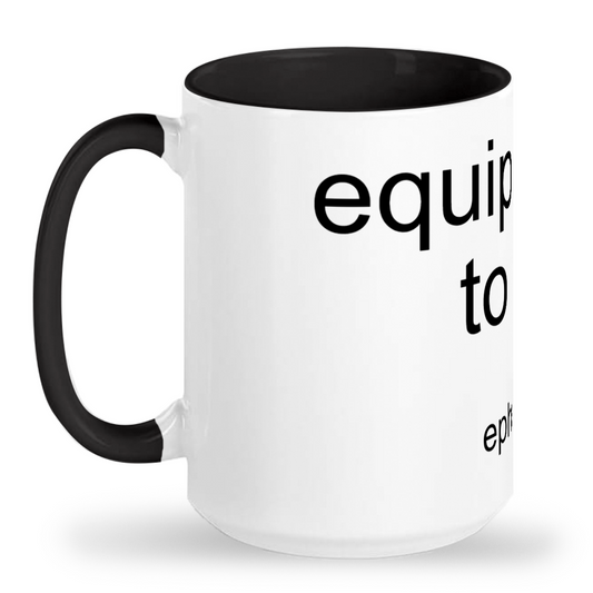 Equipped to Serve- Tall glossy ceramic mug