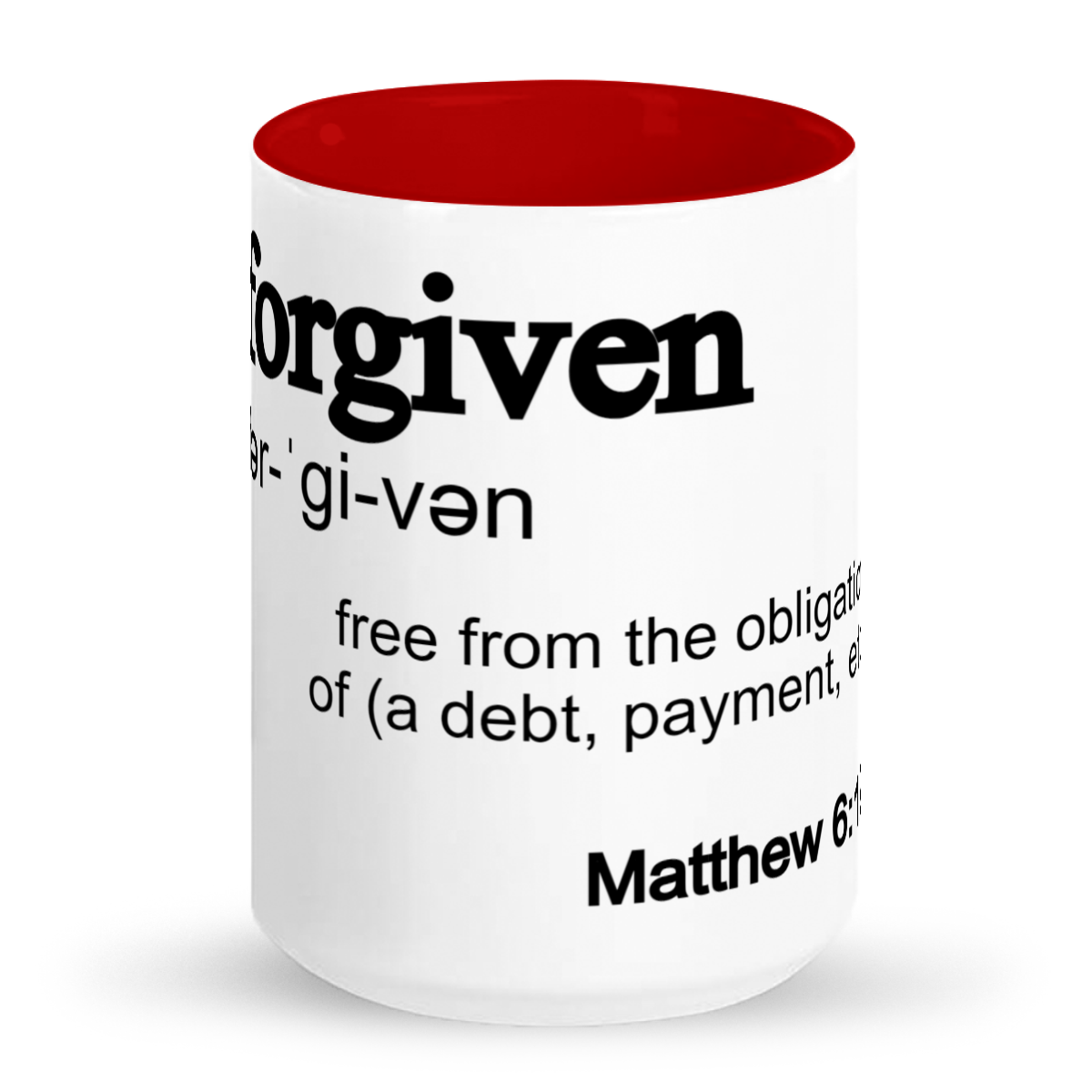 Forgiven- Tall glossy ceramic mug