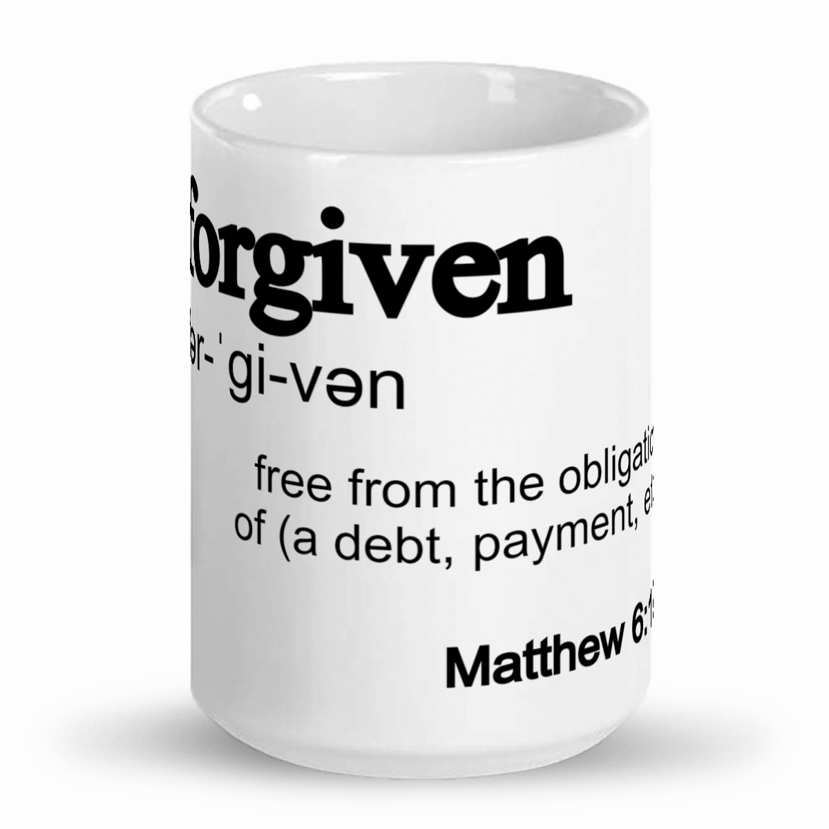 Forgiven- Tall glossy ceramic mug