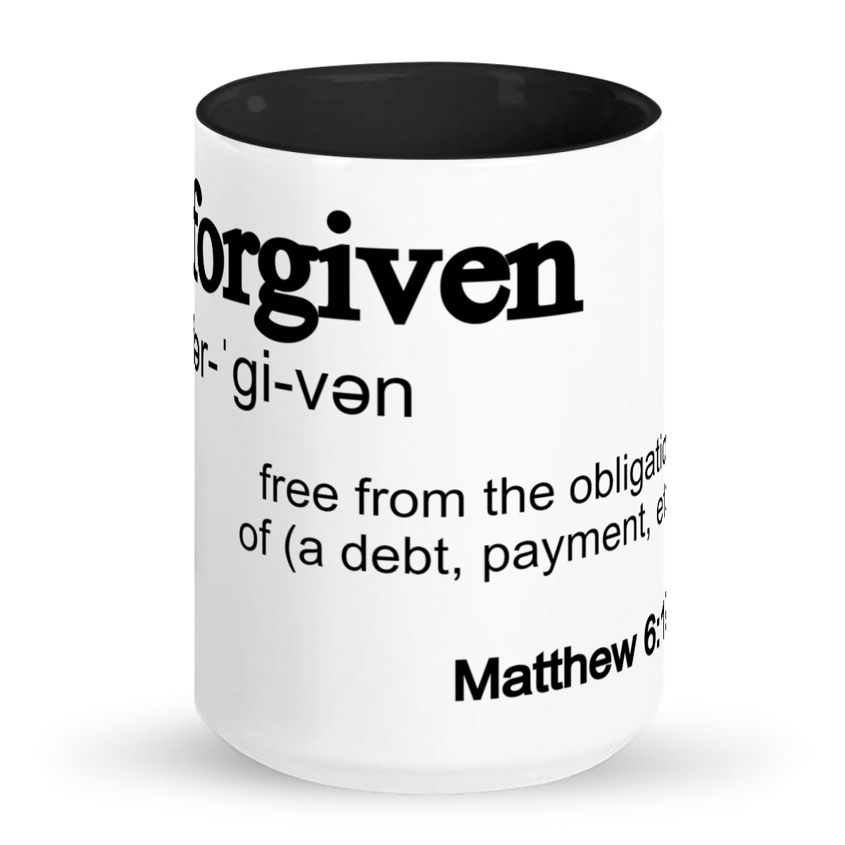 Forgiven- Tall glossy ceramic mug