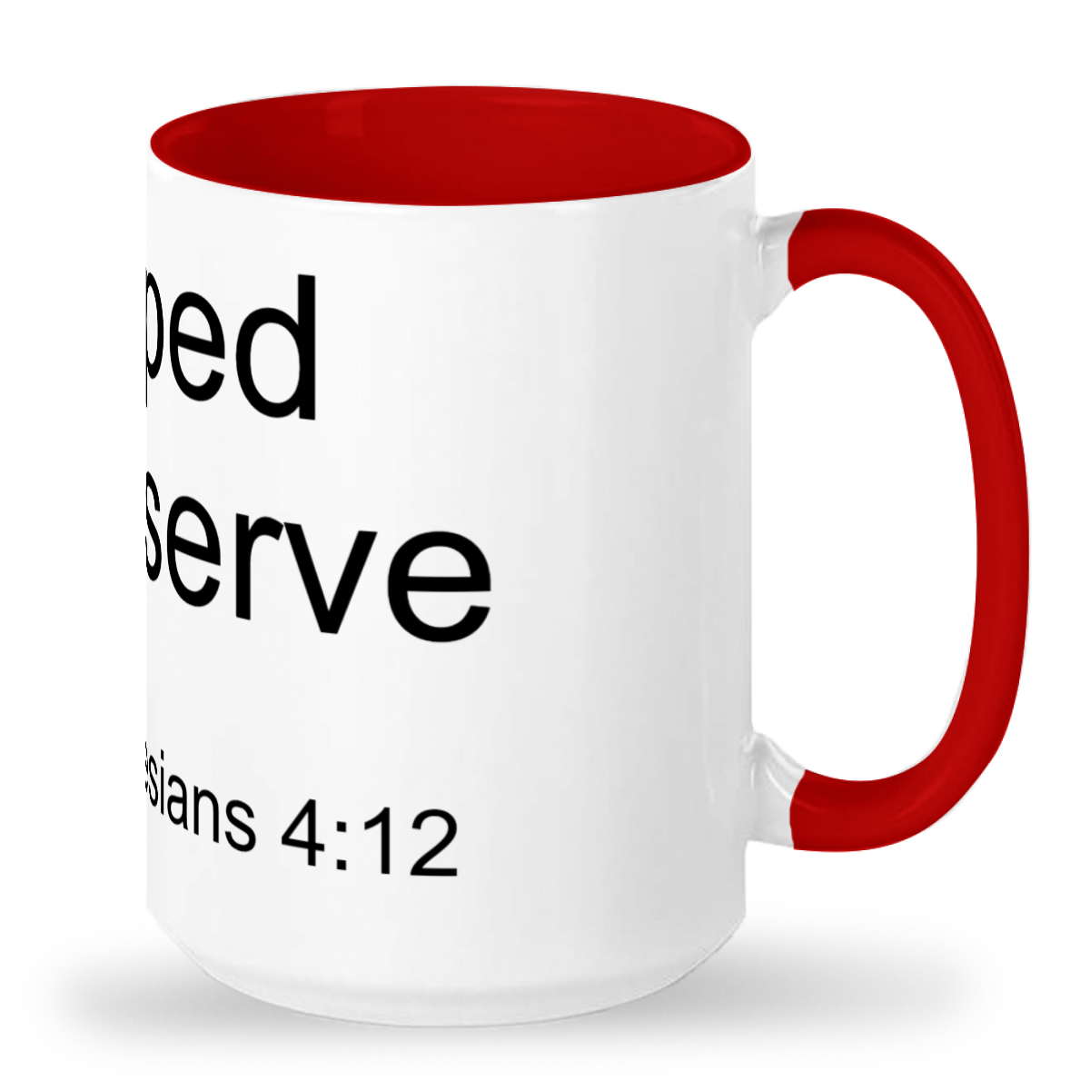 Equipped to Serve- Tall glossy ceramic mug