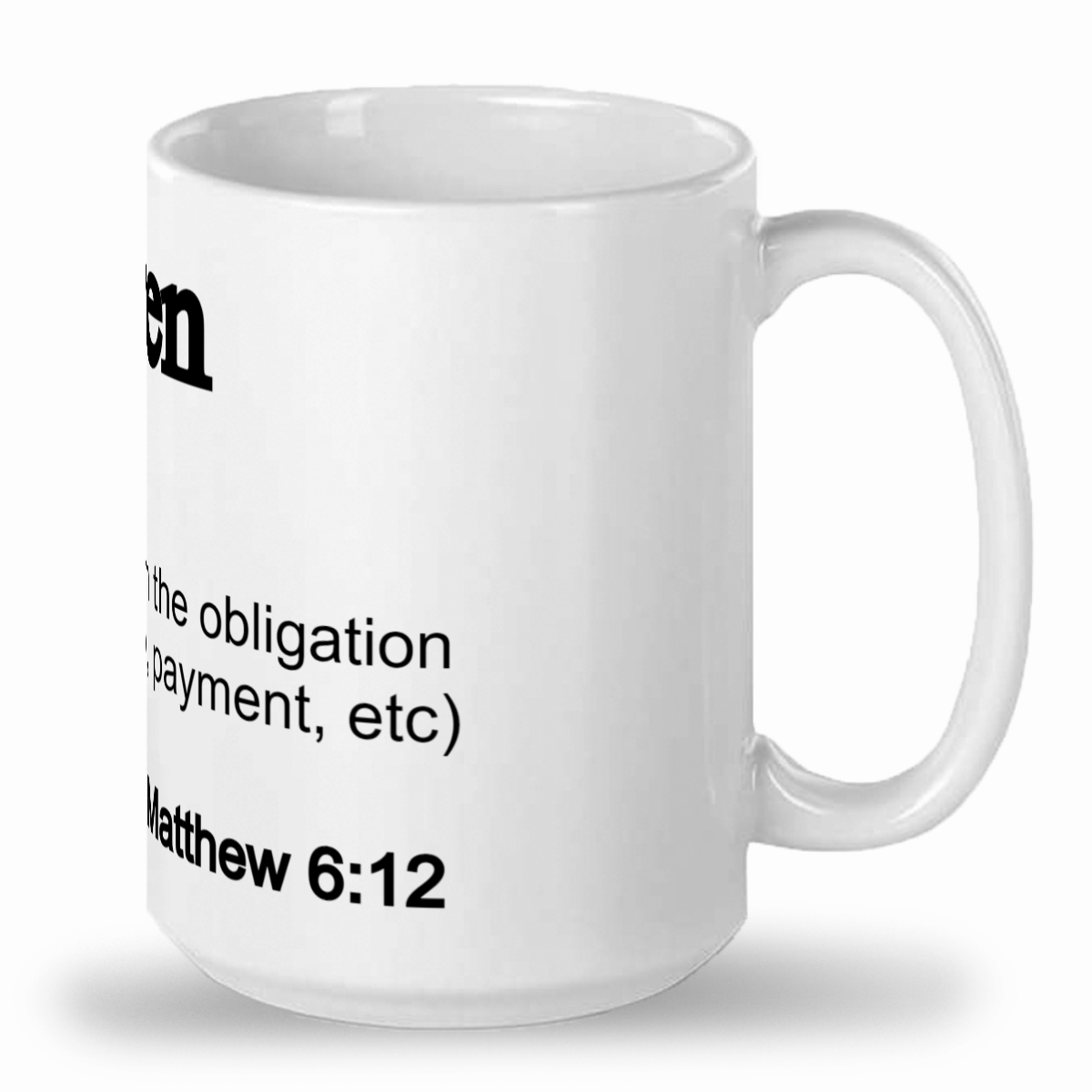 Forgiven- Tall glossy ceramic mug
