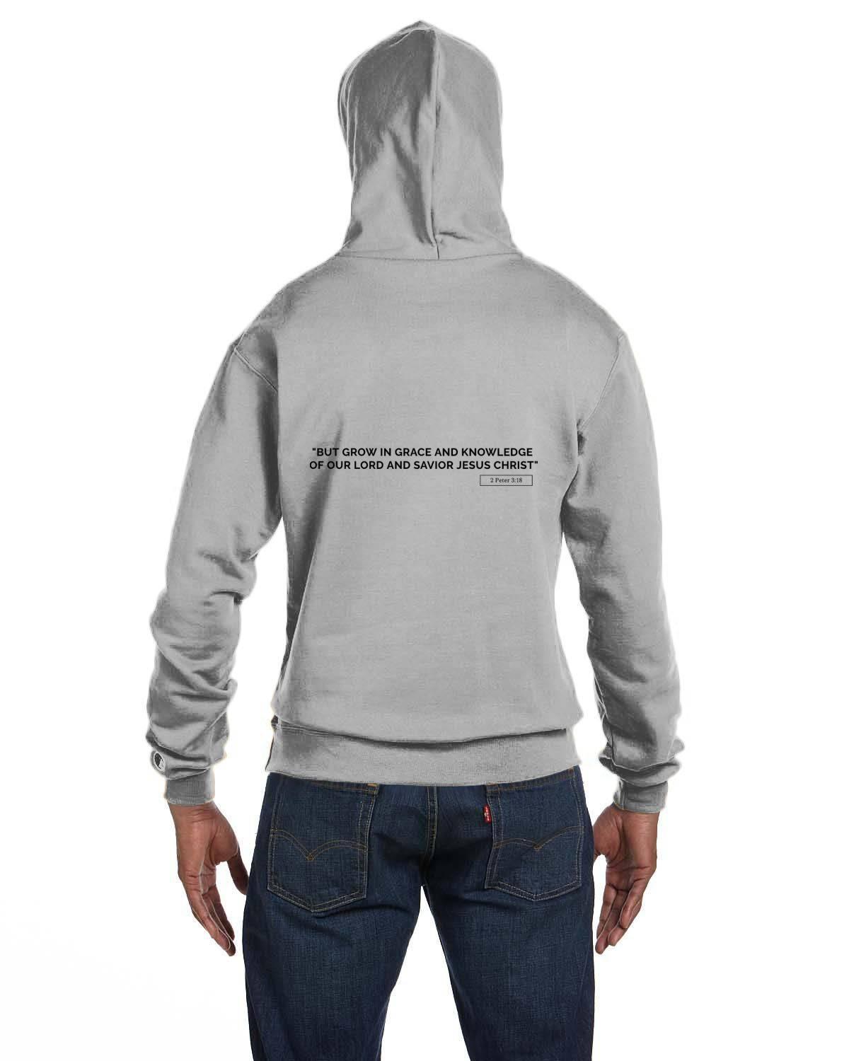 2 Peter 3:18 Hoodie Black Script