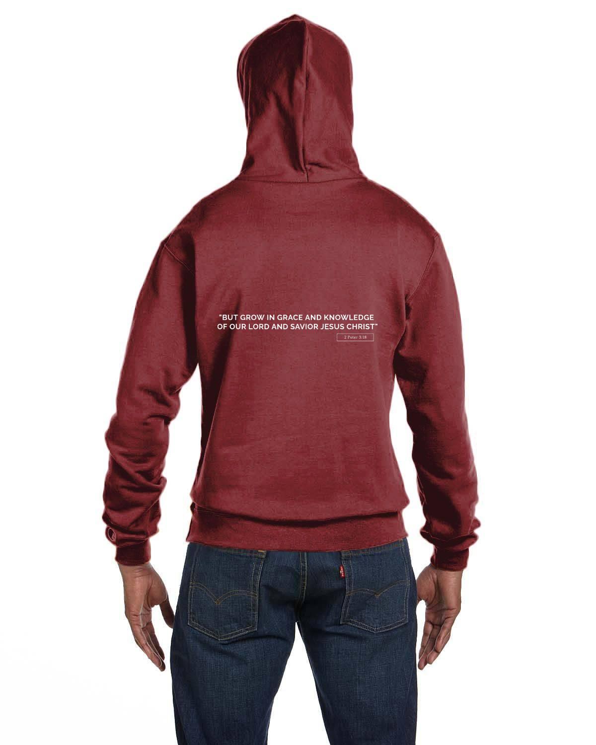2 Peter 3:18 Hoodie White Script