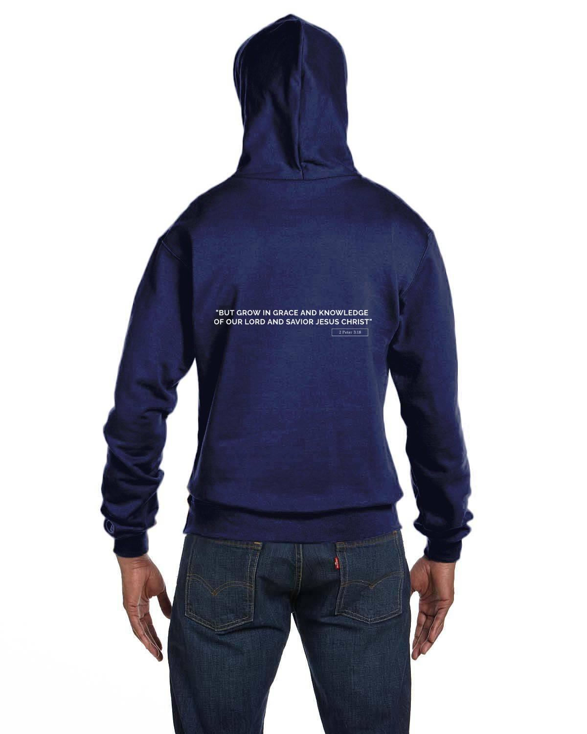 2 Peter 3:18 Hoodie White Script