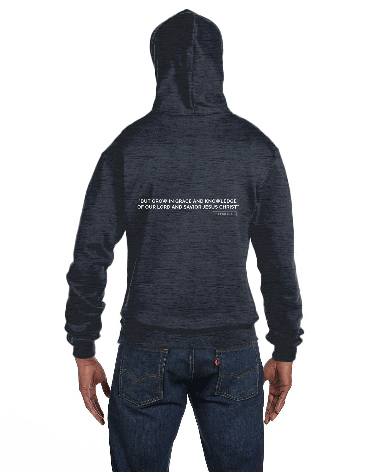2 Peter 3:18 Hoodie White Script